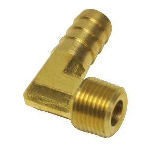 3/8" NPT Male x 1/2" Barb 90° Hose Fitting, Each