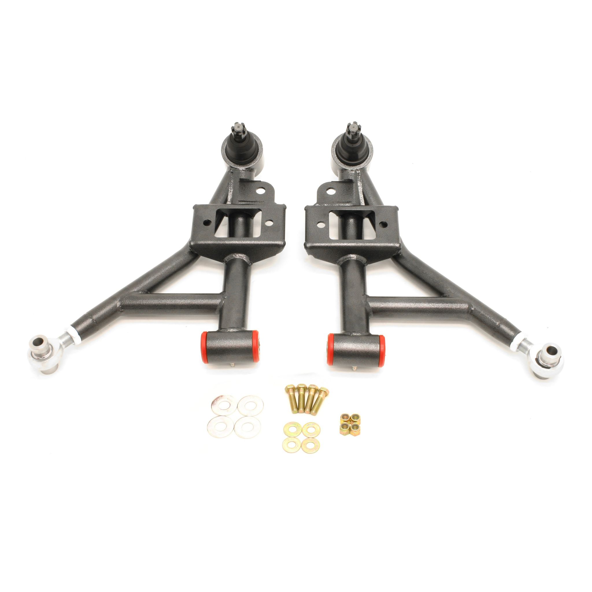 A-arms, Lower, DOM, Adjustable, Polyurethane/Rod End Combo, 1" Lowering