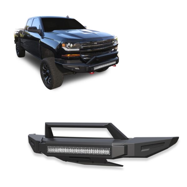 Black Horse Off Road Armour II Heavy Duty Modular Front Bumper Kit Matte Black Steel AFB-SI17-K2