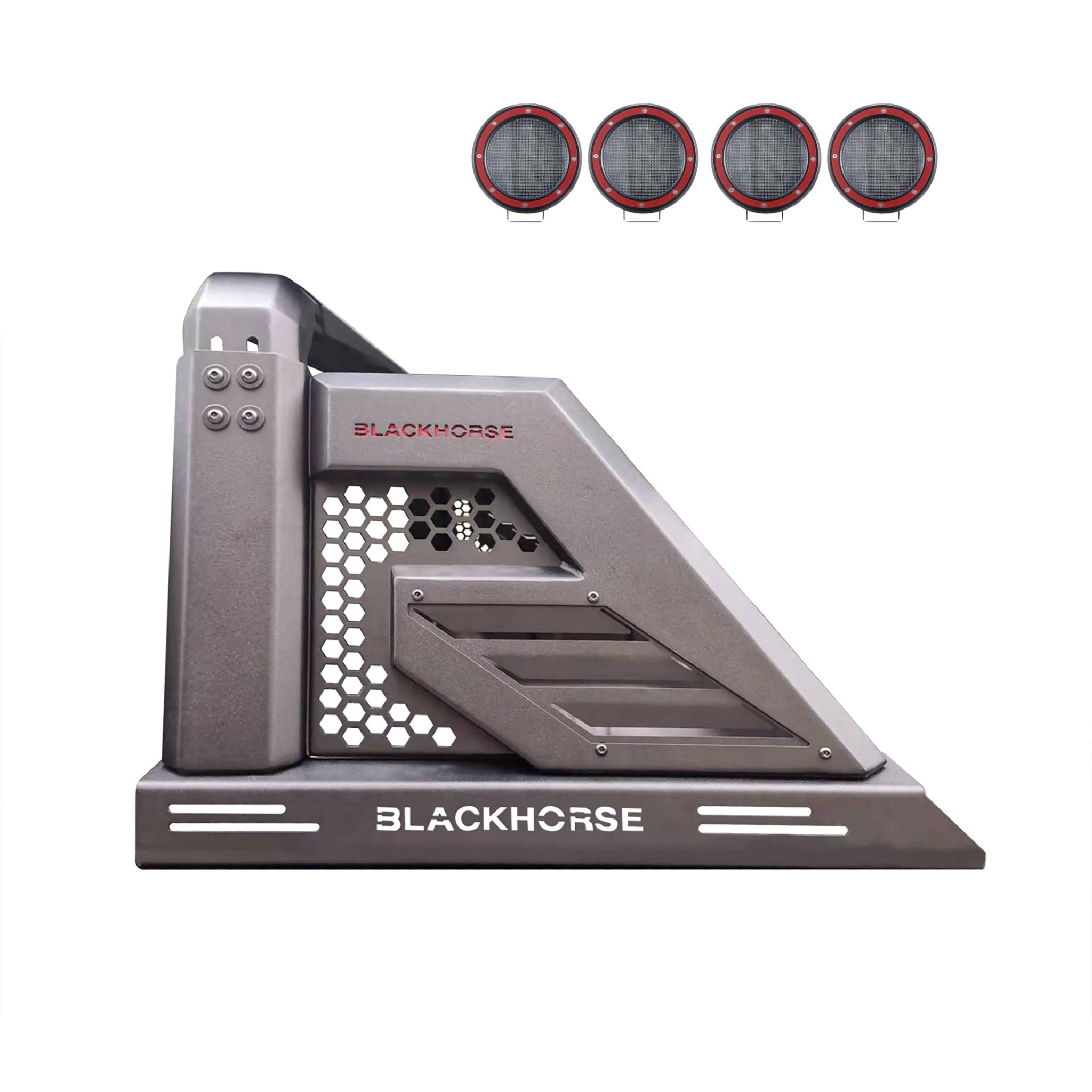 Black Horse Off Road Armour II Roll Bar Kit Black Steel AR2-01B-PLFR