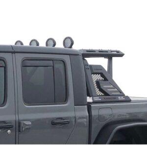 Black Horse Off Road Armour II Roll Bar W/Basket Kit Black Steel AR2-01BA1-PLFB