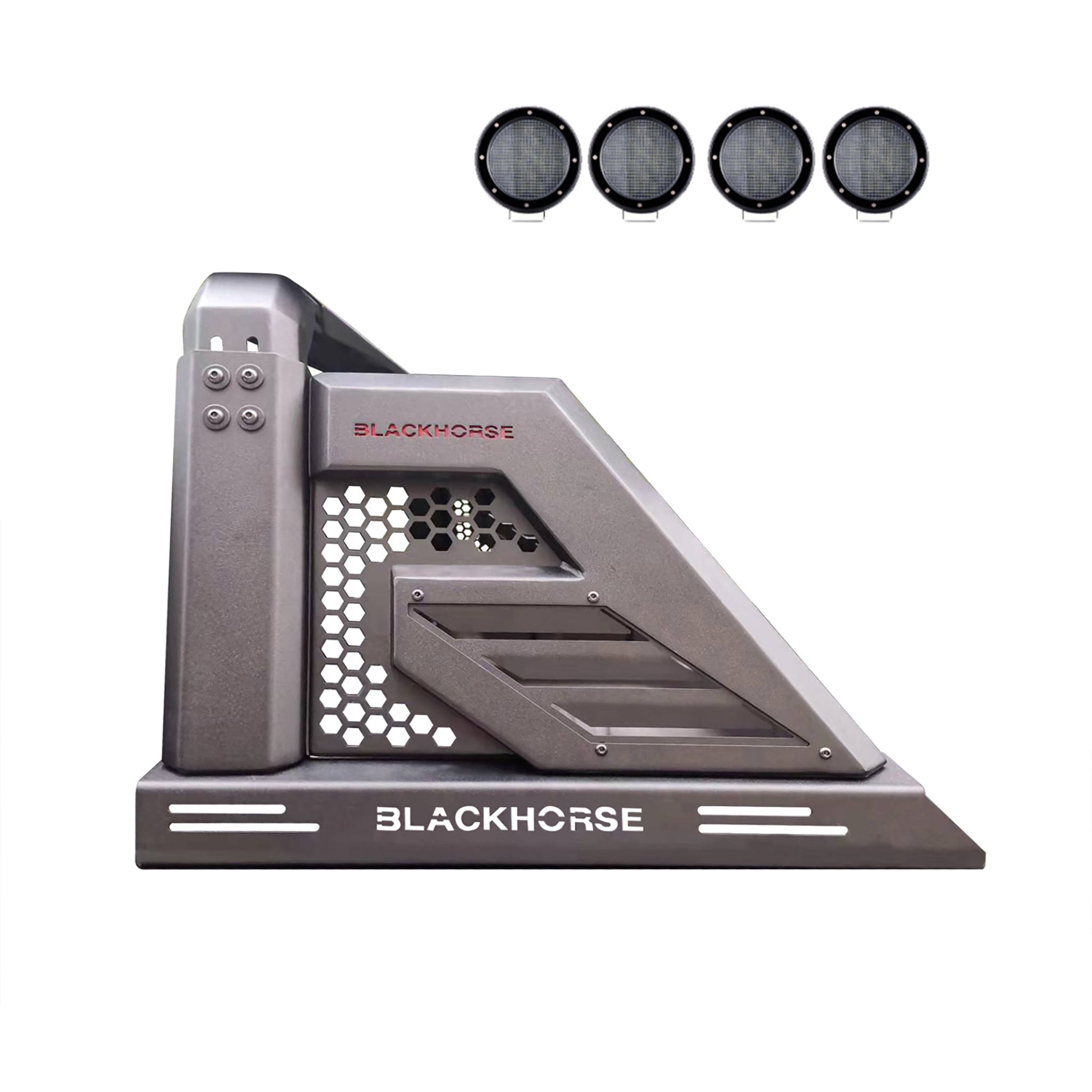 Black Horse Off Road Armour II Roll Bar Kit Black Steel AR2-03B-PLFB