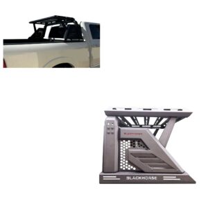 Black Horse Off Road Armour II Roll Bar W/Basket Black Steel AR2-03BA3