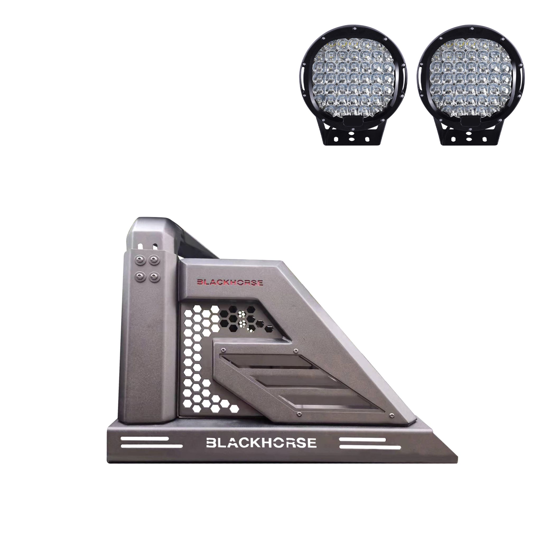 Black Horse Off Road Armour II Roll Bar Kit Black Steel AR2-04B-PL69B