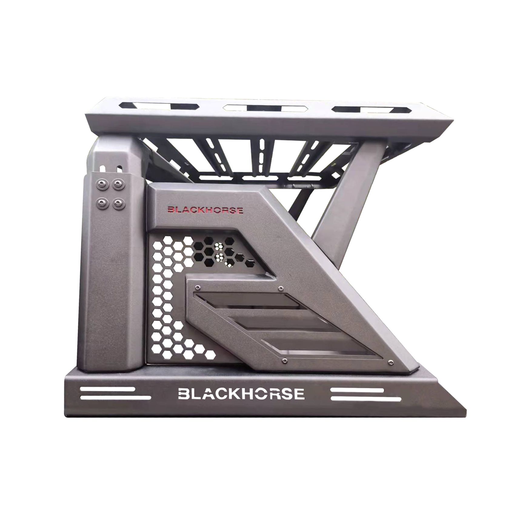 Black Horse Off Road Armour II Roll Bar W/Basket Black Steel AR2-09BA3