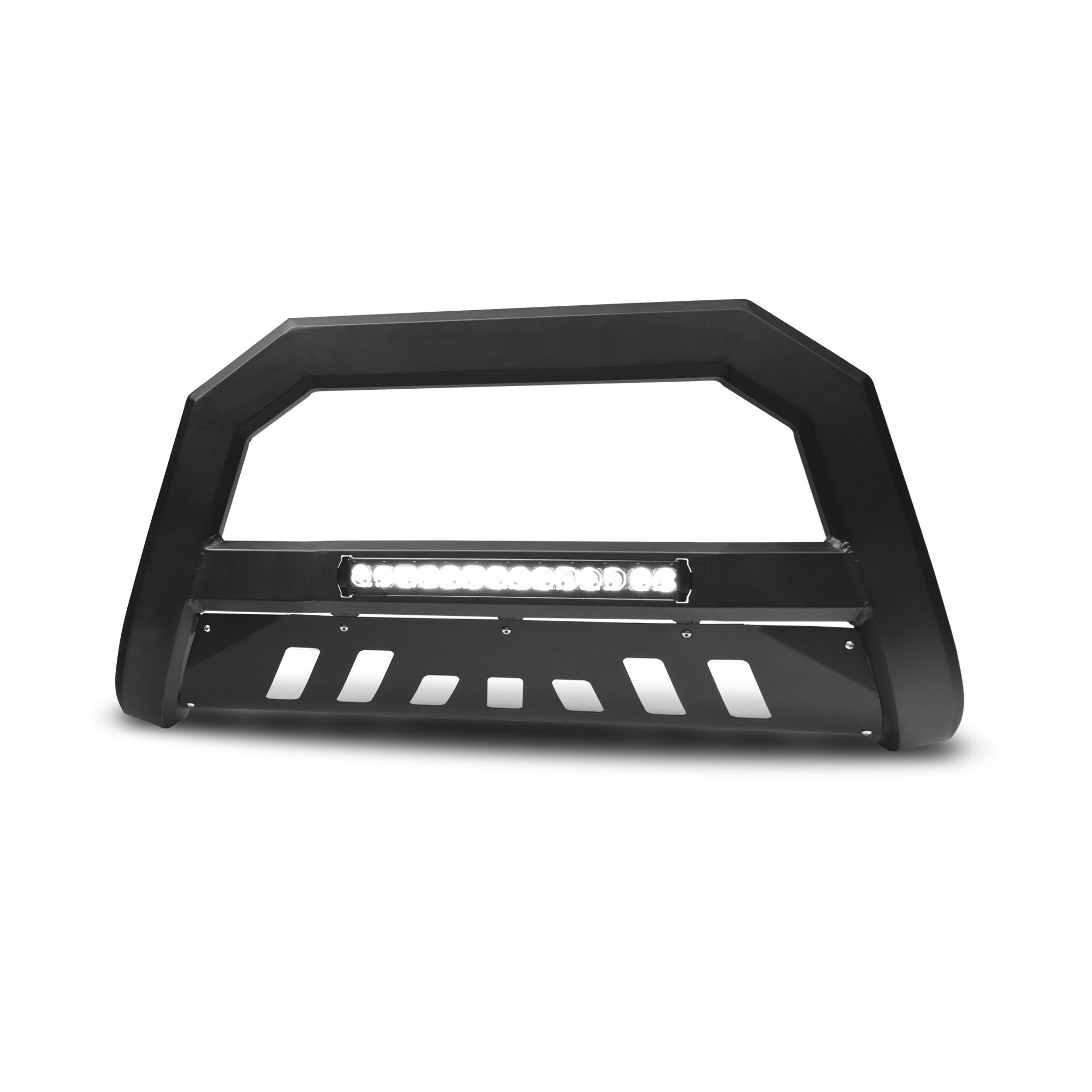 Armordillo 2009-2018 Dodge Ram 1500 AR Series Bull Bar W/LED - Matte Black W/Aluminum Skid Plate
