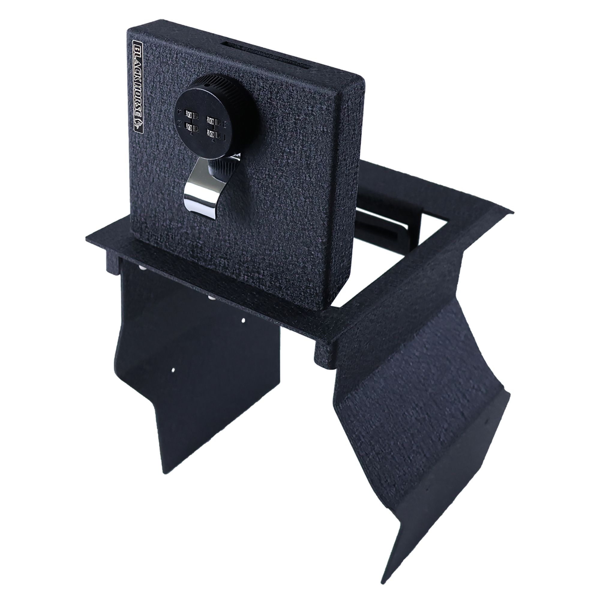 Black Horse Off Road Center Console Safe Black Steel ASTS01