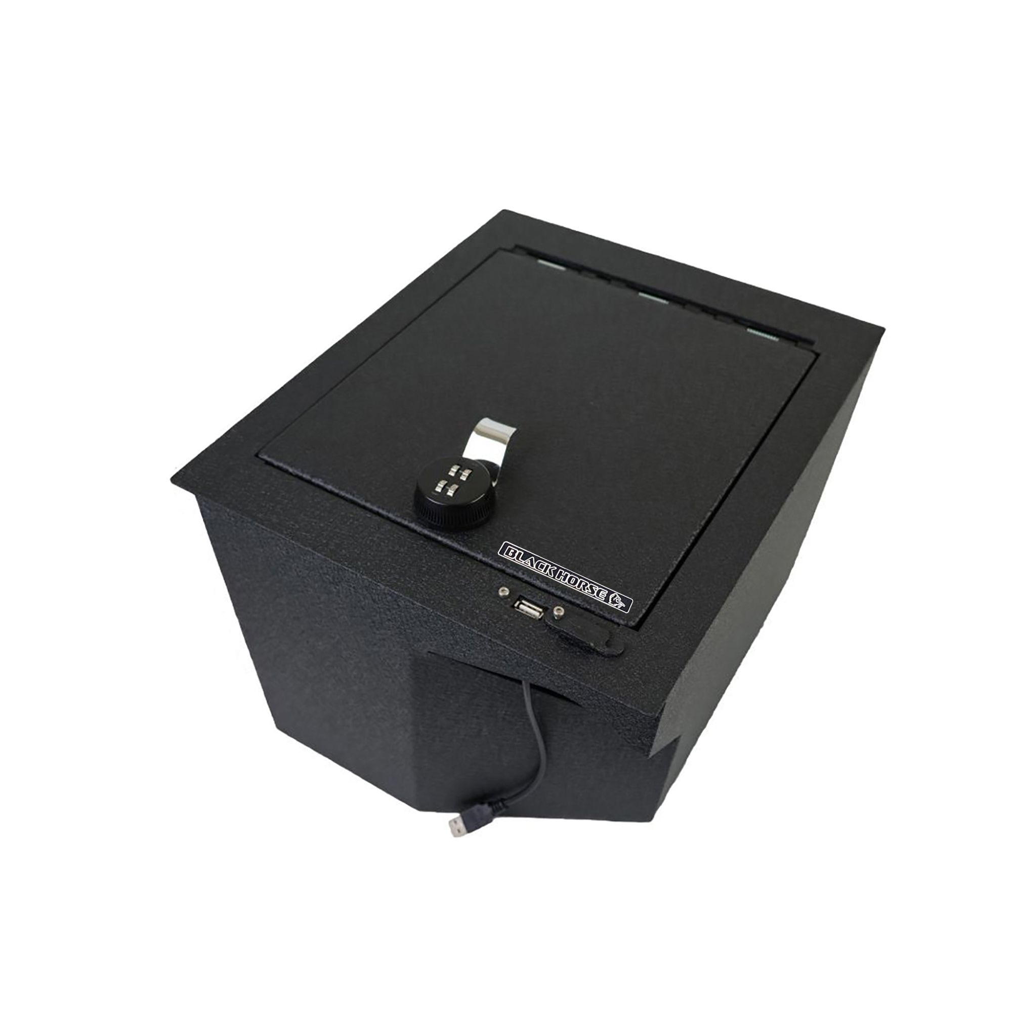 Black Horse Off Road Center Console Safe Black Steel ASTT01