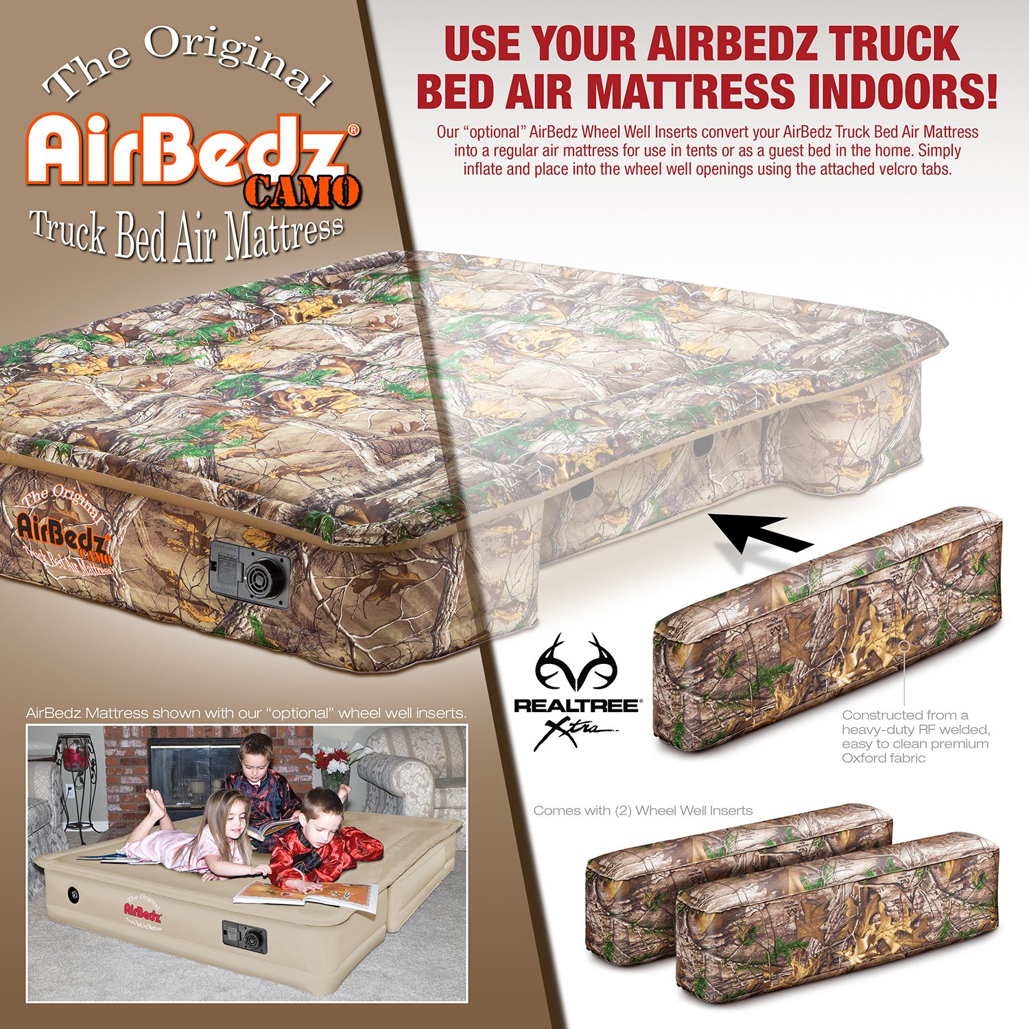 AirBedz CAMO by Pittman Outdoors - Original Inflatable Wheel Well Side Inserts - Fits PPI 401 - PPI 404