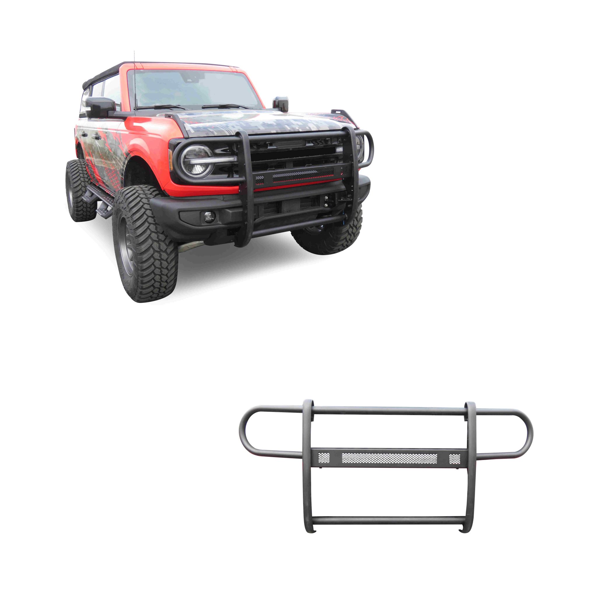 Black Horse Off Road Beacon Grille Guard Black Steel BGFB21NL
