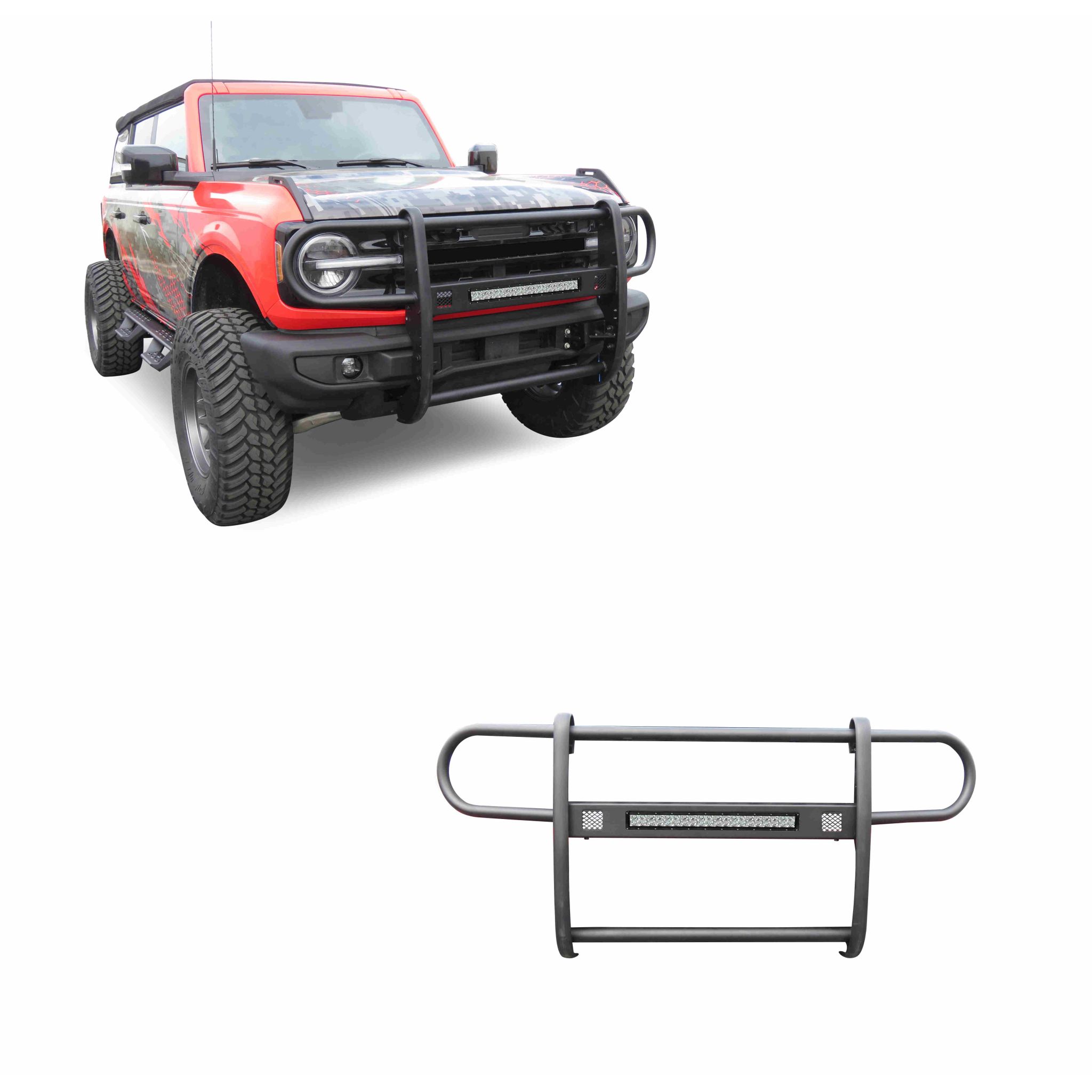 Black Horse Off Road Beacon Grille Guard Black Steel BGFB21
