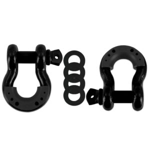3/4" Steel D-Ring Shackle Set, 2 Pieces, Black