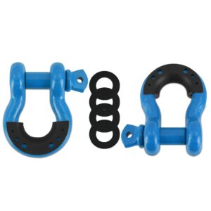 3/4" Steel D-Ring Shackle Set, 2 Pieces, Blue