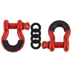 3/4" Steel D-Ring Shackle Set, 2 Pieces, Red
