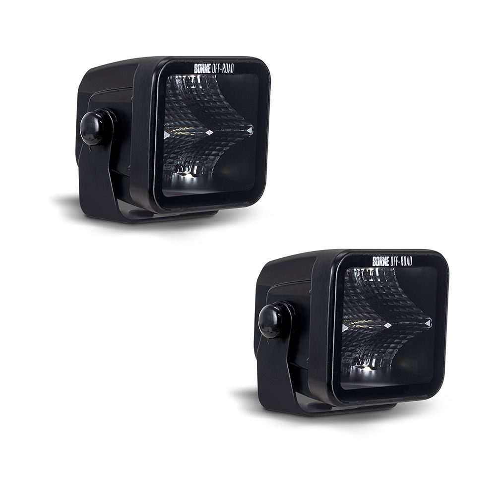 Borne Off-Road Light Pod Pair, 3x3, Flood