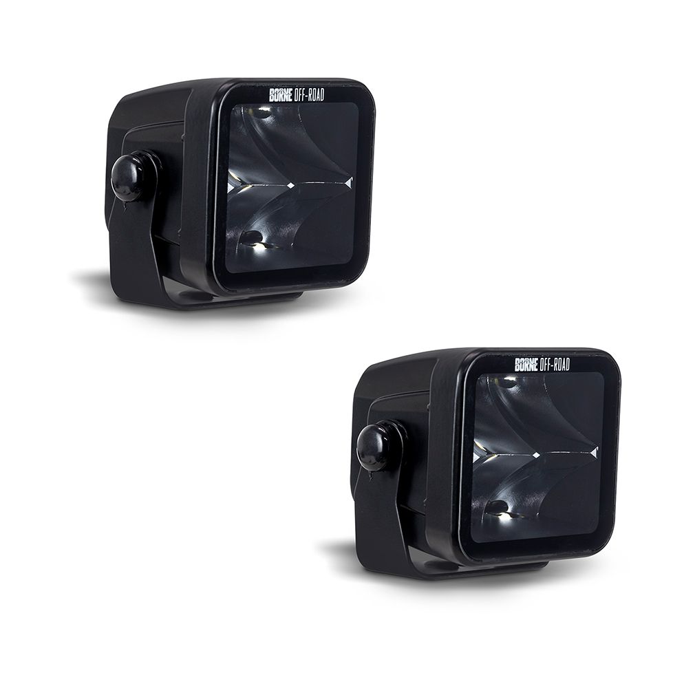 Borne Off-Road Light Pod Pair , 3x3, Spot