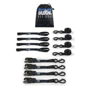 Borne Off-Road Medium-Duty Ratchet Tie-Down Kit (4-pack), Black