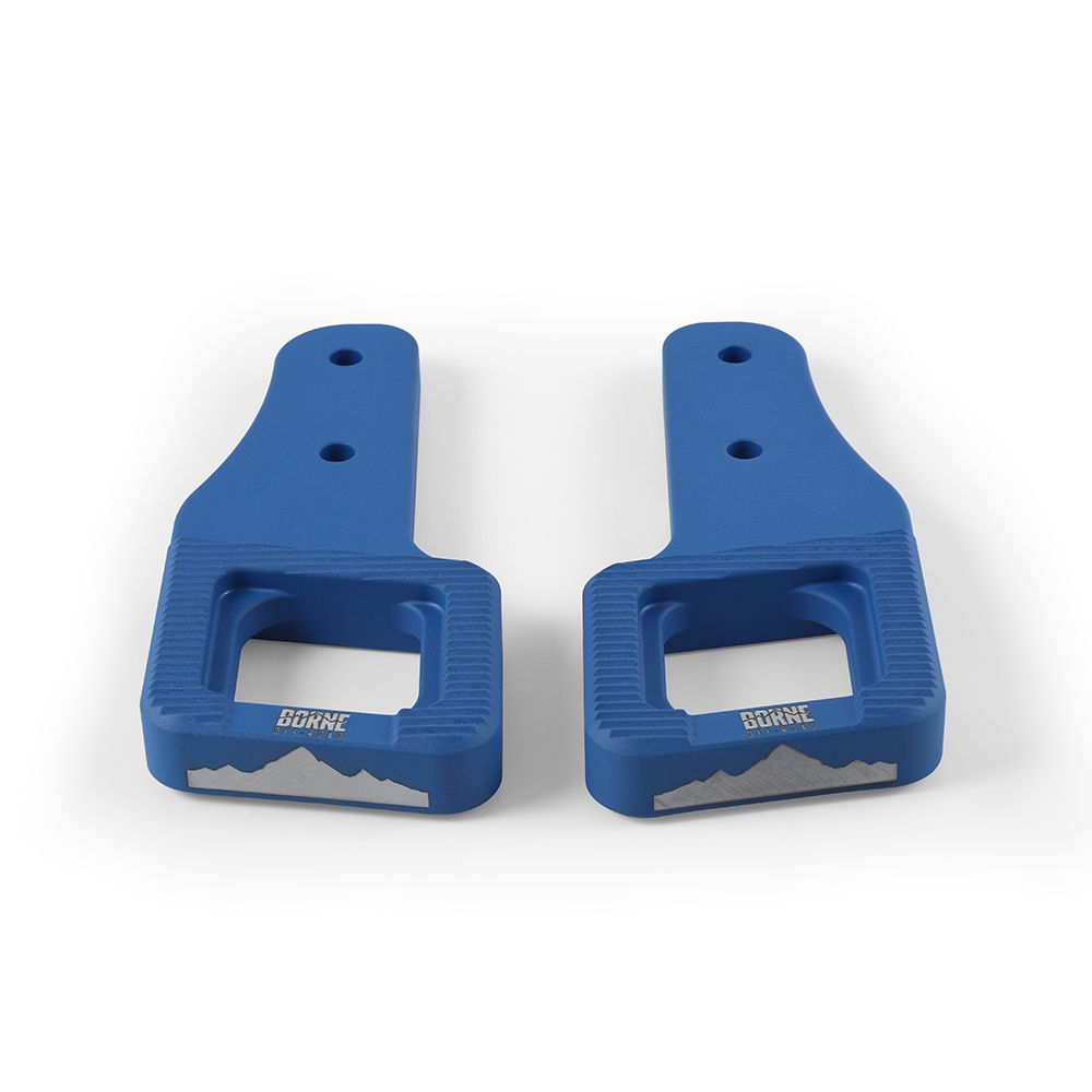 Borne Off-Road Billet Tow Hooks, fits Ford Raptor 2017+, Micro-Wrinkle Blue
