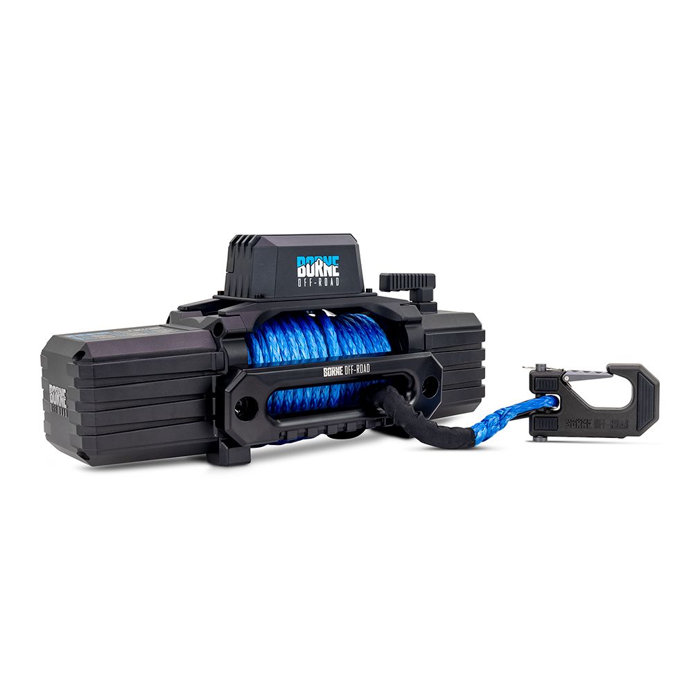 Borne Off-Road 10K Winch, Blue Synthetic Rope