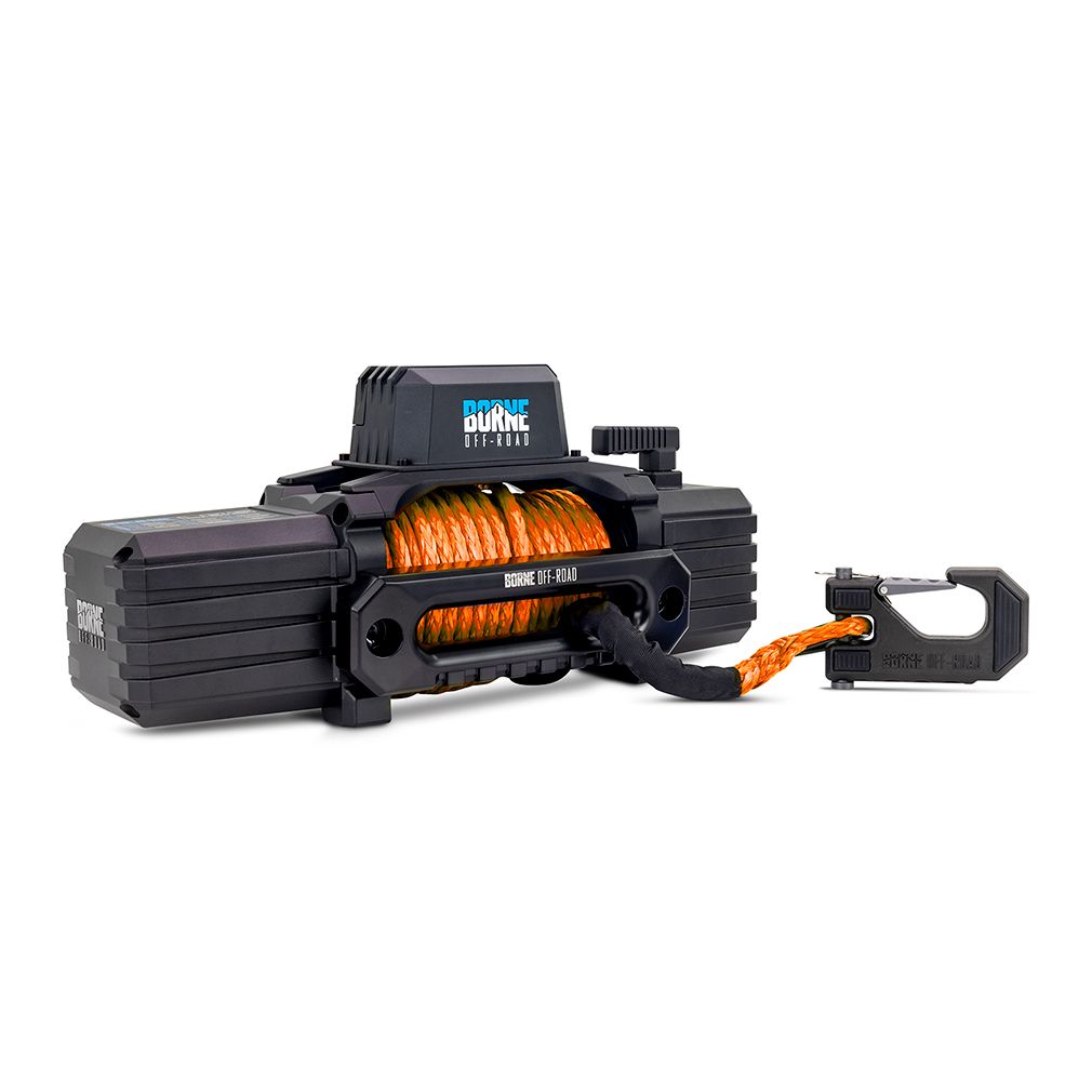 Borne Off-Road 10K Winch, Orange Synthetic Rope