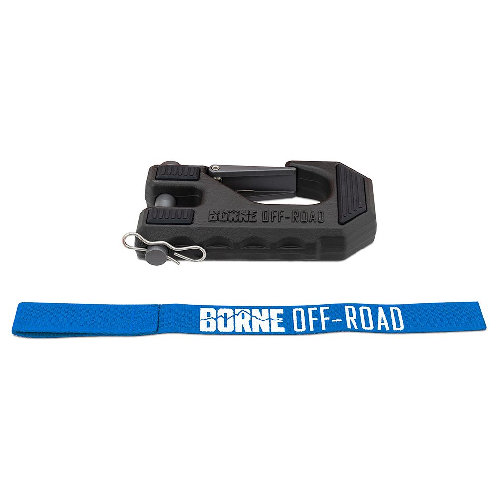 Borne Off-Road, Winch Hook & Hand Tether, Blue
