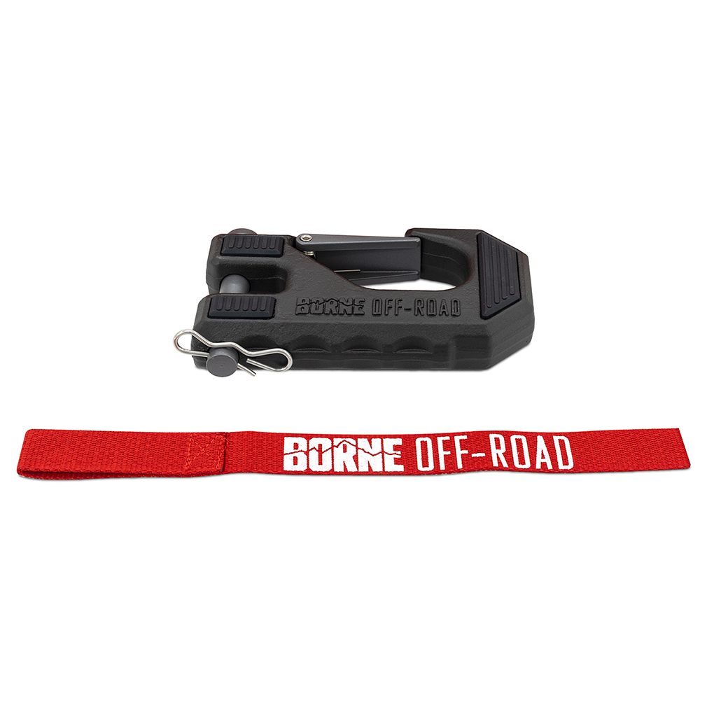 Borne Off-Road, Winch Hook & Hand Tether, Red