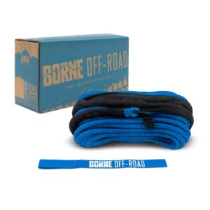 Borne Off-Road Replacement Synthetic Winch Rope, 3/8" x 85ft, Blue