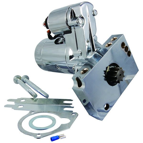 STARTER - CHEVY SB/BB - 3HP - 153 or 168 TOOTH FLYWHEEL - TILTON STYLE - CHROME