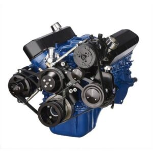 Ford 302 c.i. SB Compatible Front Accessory Drive - Dual-Belt Quick Serpentine with Alternator | AC | Power Steering | Water Pump | Brackets and Bolts