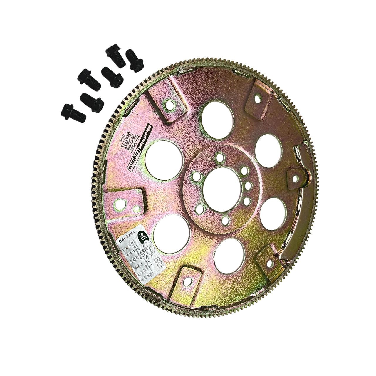 168-Tooth Steel SFI 14" Flex Plate - 1-Piece Rear Main Seal - External Balance 42.5oz Imbalance - GM Compatible