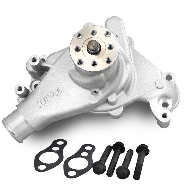 ALUMINUM MECHANICAL WATER PUMP - CHEVY SB - LONG - STANDARD ROTATION - SATIN