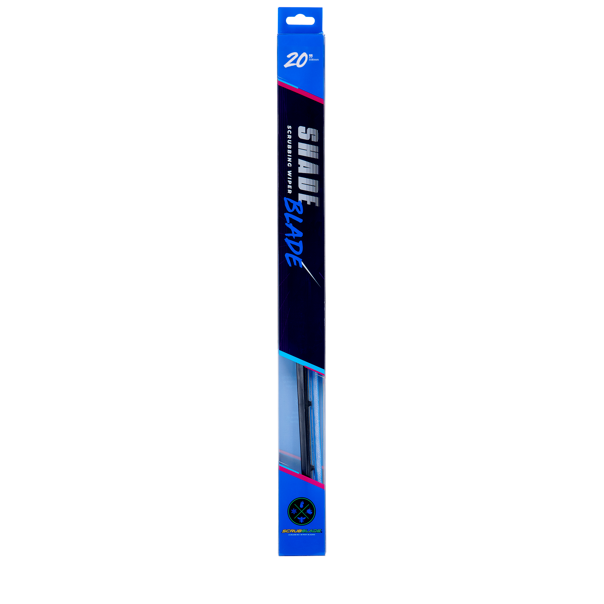 20" 510mm Blue Silicone Shadeblade Wiper Blade