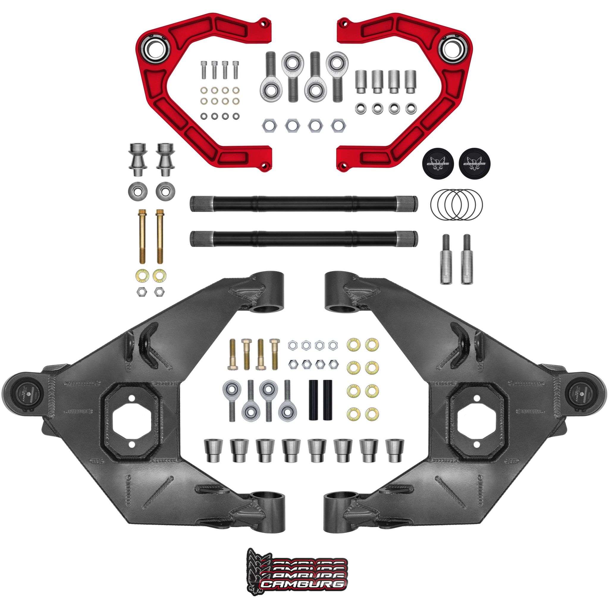 Camburg Engineering 2021-2025 Ford Bronco Excludes Raptor Red KINETIK Uniball Trail Series Long Travel Kit CAM-110243-K-RED