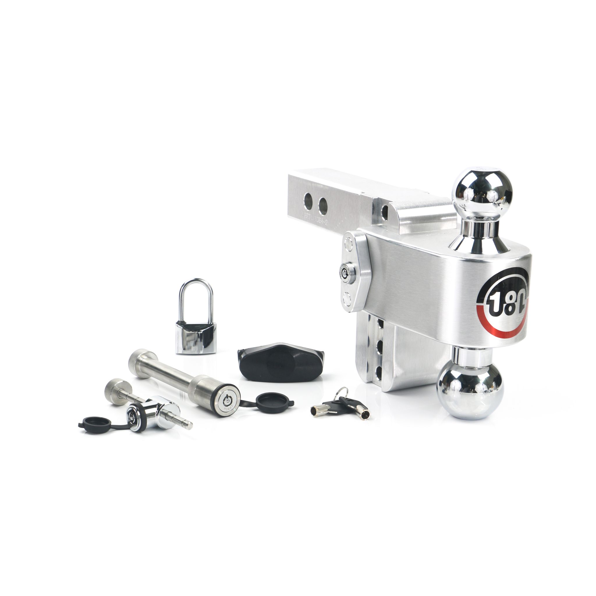 180 Hitch Chrome Ball 4" Drop Hitch with 2" Shank Keyed Alike WS05, WS11, WS12 Included