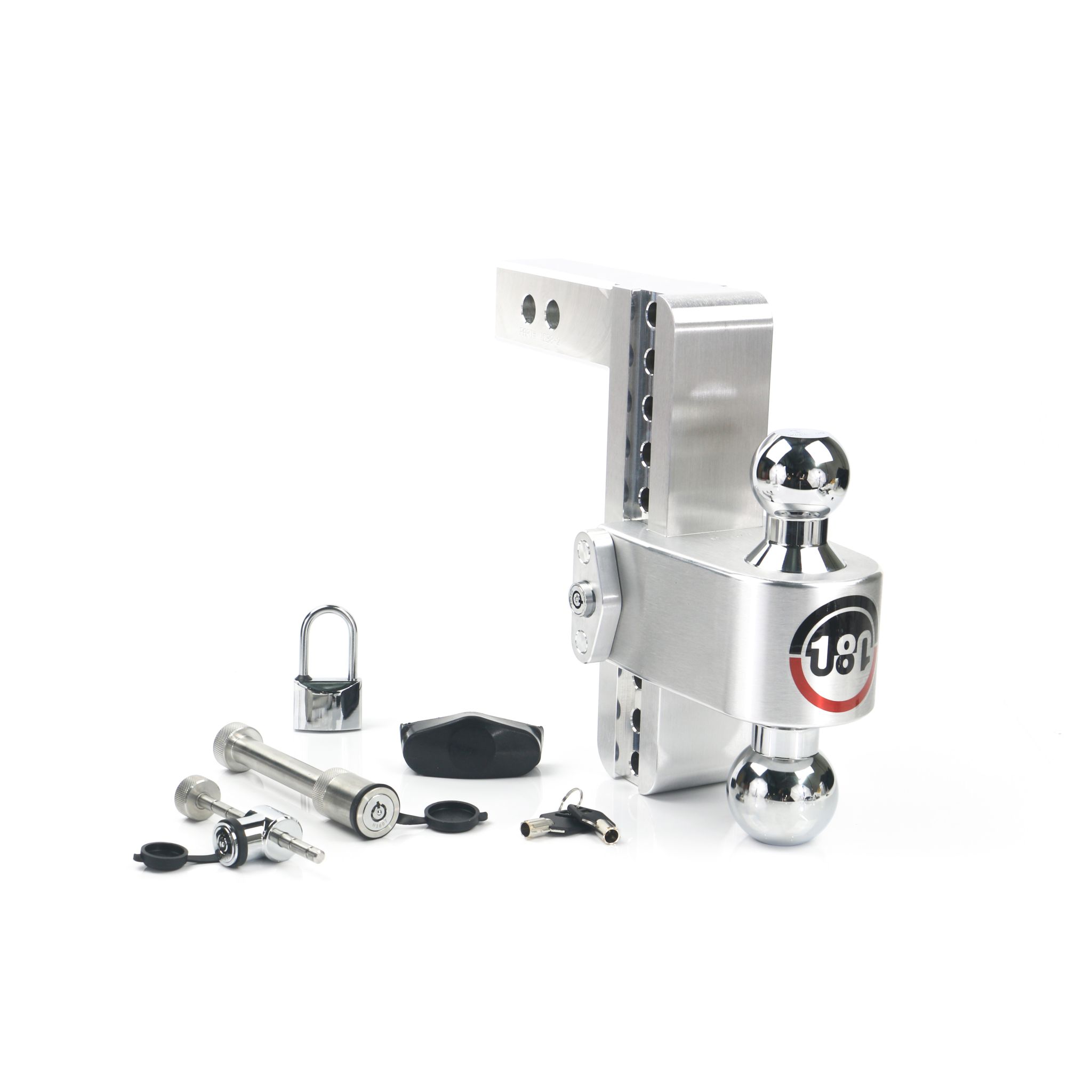 180 Hitch Chrome Ball 8" Drop Hitch with 2" Shank Keyed Alike WS05, WS11, WS12 Included