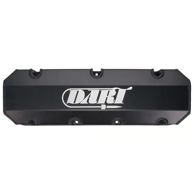BBC Fabricated Aluminum Valve Cover Set w/ Logo Black Anodized