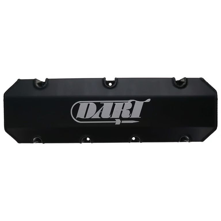BBC Fabricated Aluminum Valve Cover Set w/ Logo Black Anodized