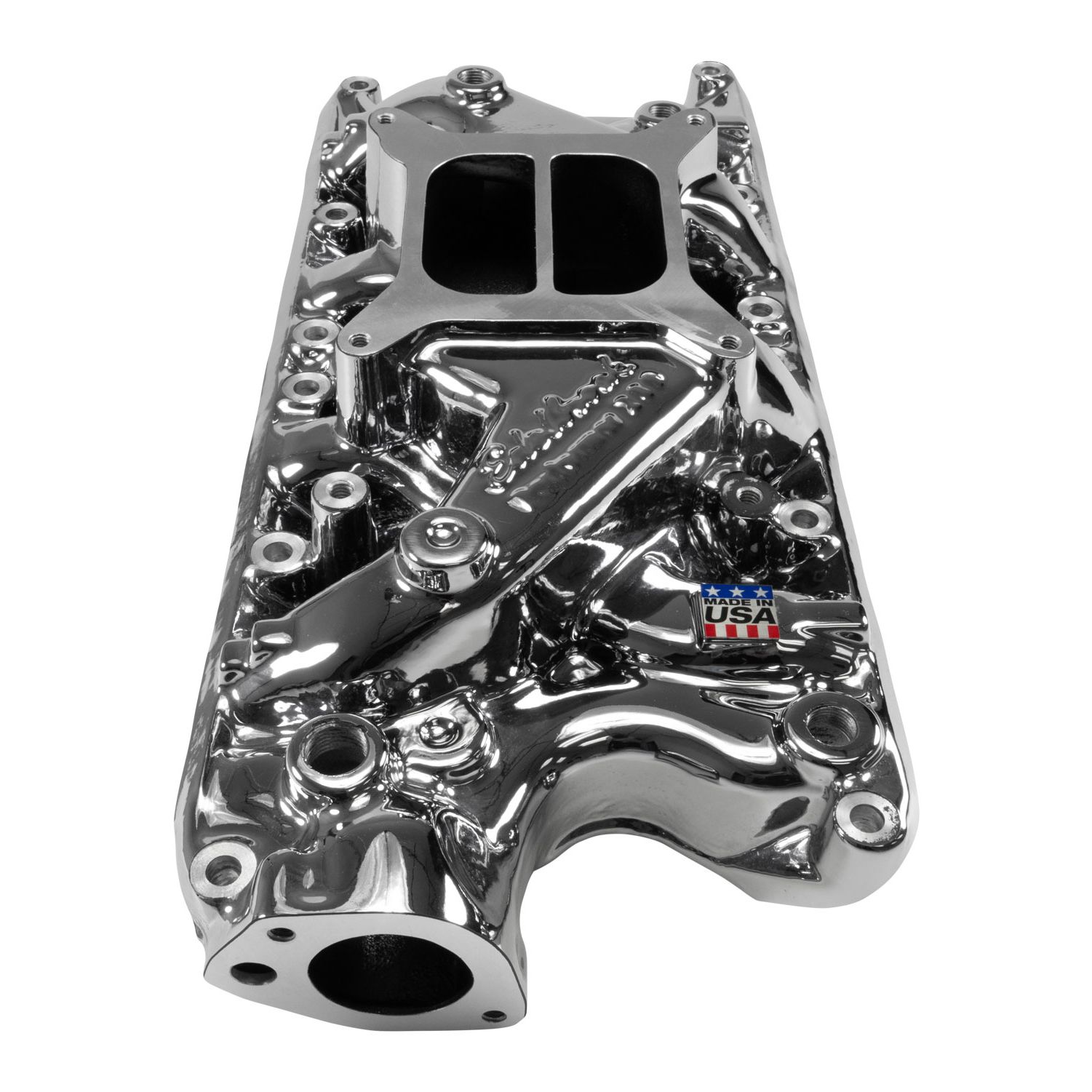 Edelbrock Performer Intake Manifold for Small-Block Ford, Chrome Plasma Finish