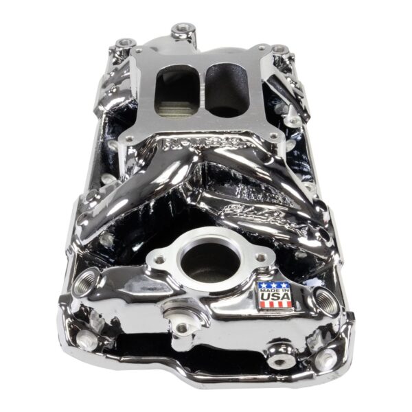 Performer RPM Small Block Chevy AIR-Gap Intake Manifold, Chrome Plasma finish