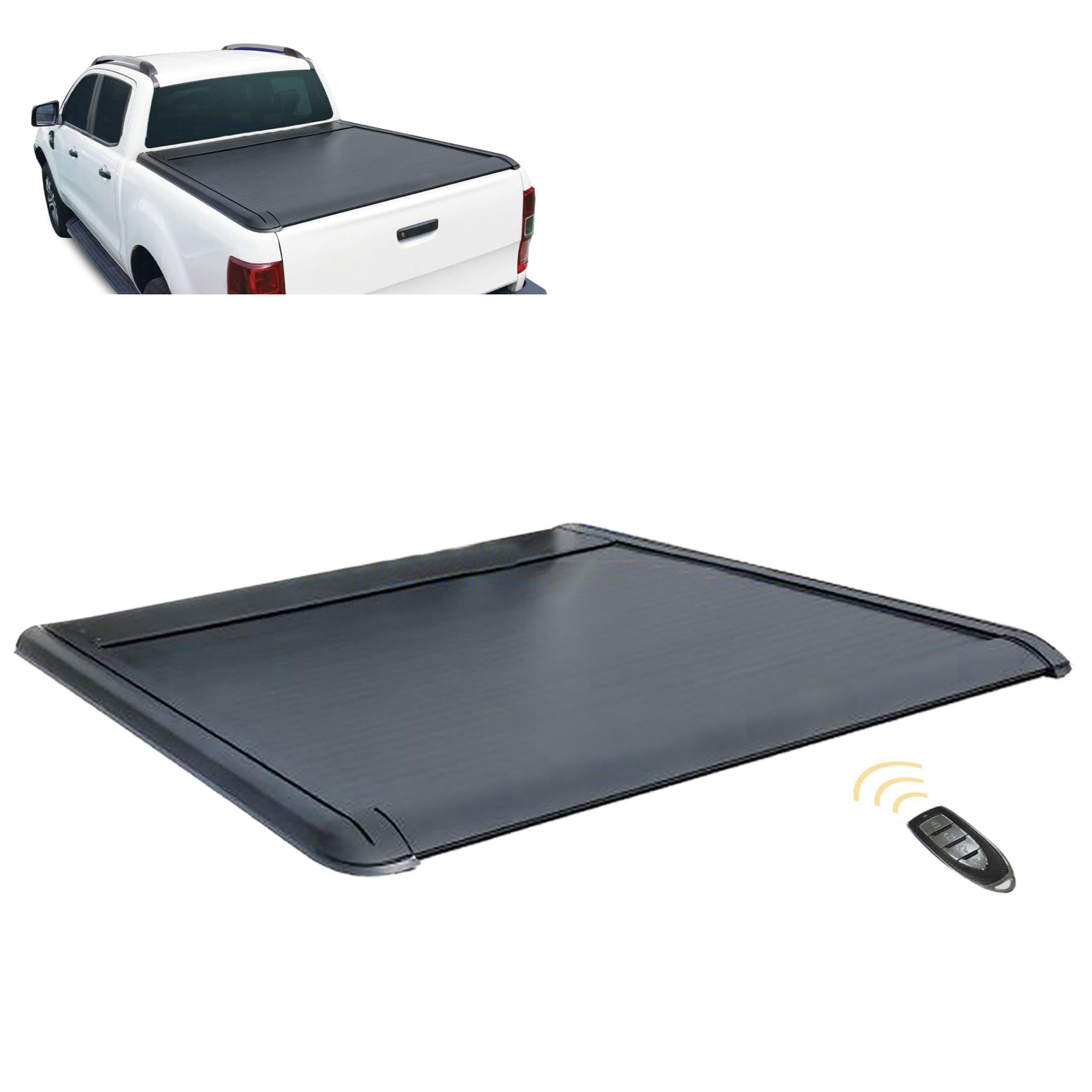 Black Horse Off Road E-Roller Retractable Tonneau Cover Black Aluminum ERCFO10