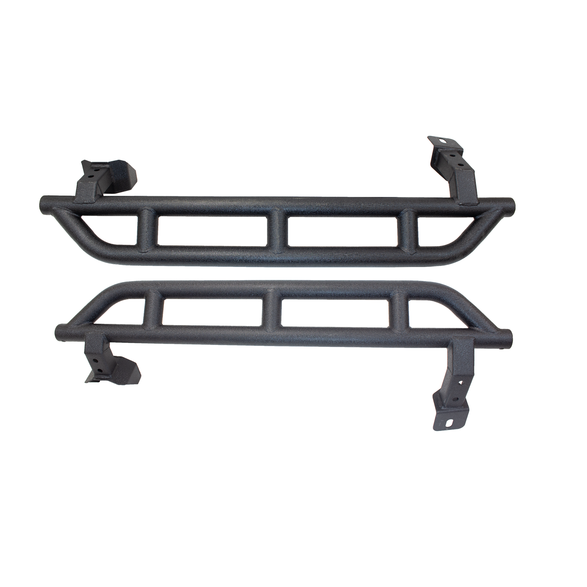 Black textured powder coat, Steel