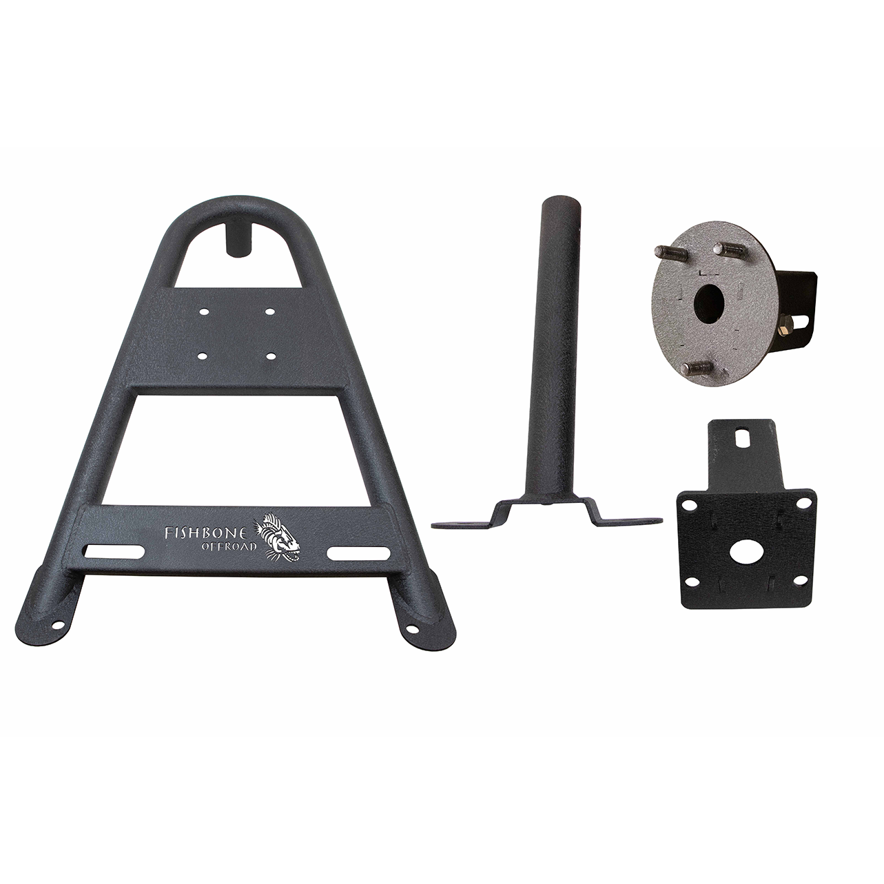 Black Powder Coated, 1/8in. steel construction, Stainless Steel hardware, Includes 3 M14 Chrome Lug nuts