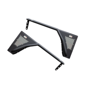 Black textured powder coat, Steel, Sold as a Pair - Front Only