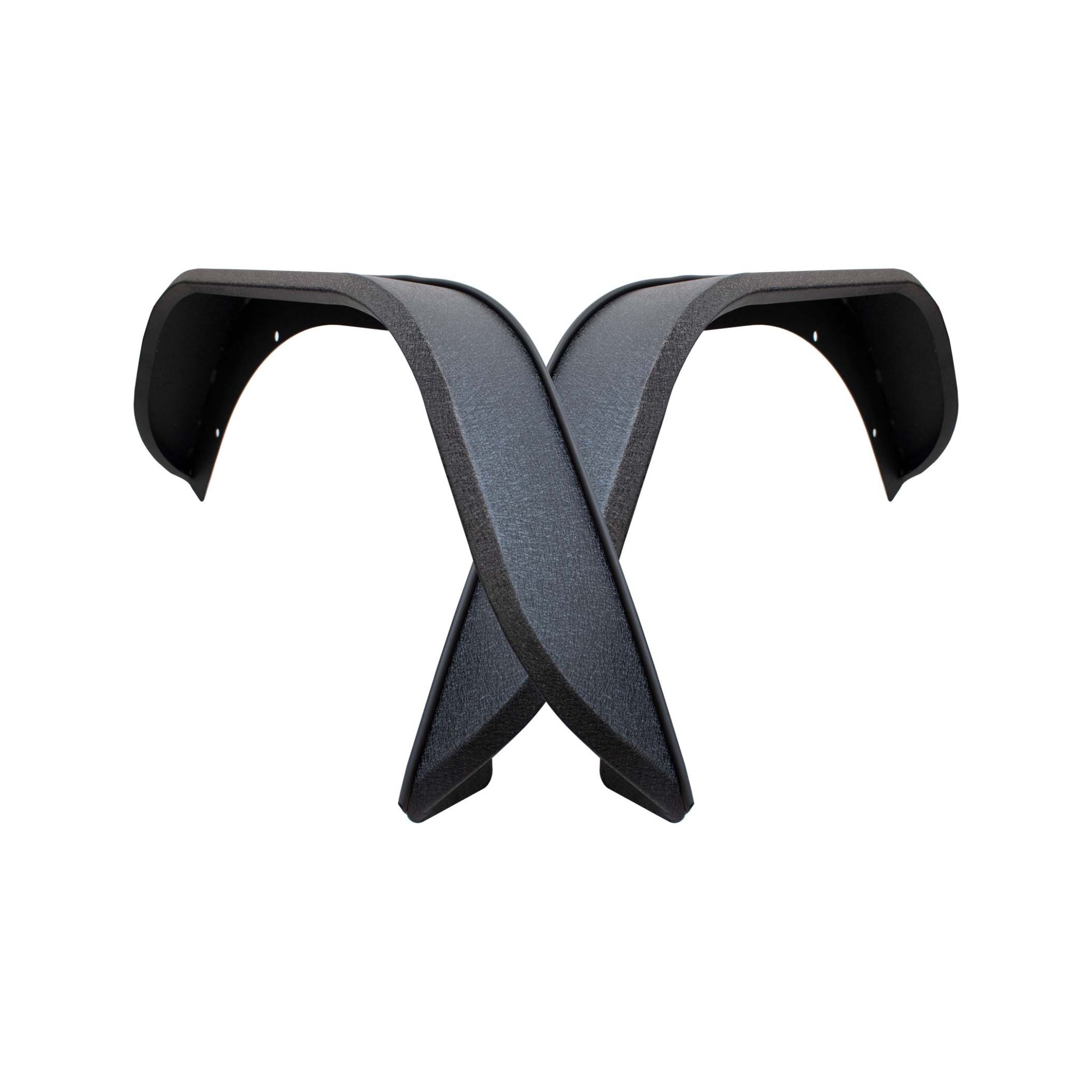 Textured black powder coat, Steel, Stainless steel hardware