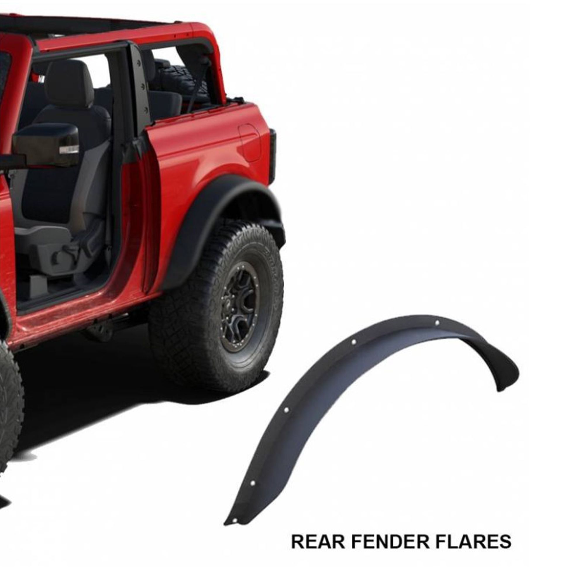 Black Horse Off Road Fender Flares Black Steel FF-FBR22