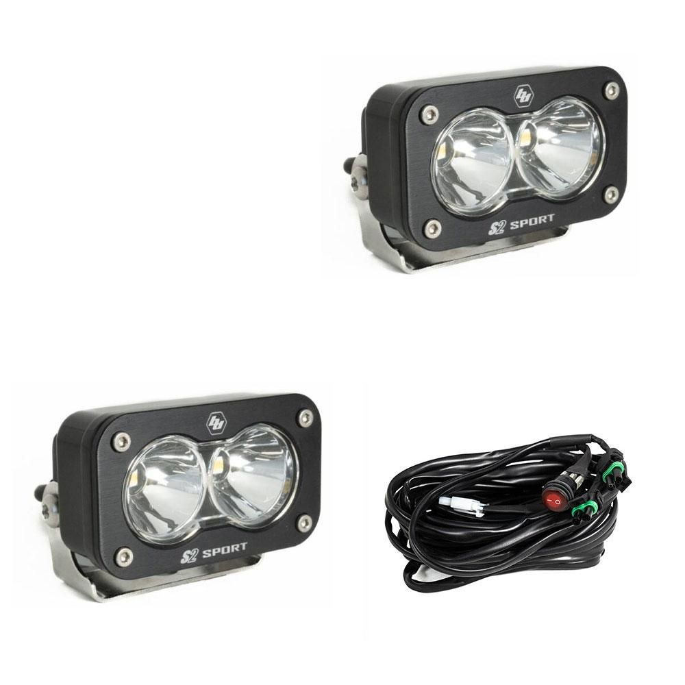S2 Sport Black LED Auxiliary Light Pod Pair