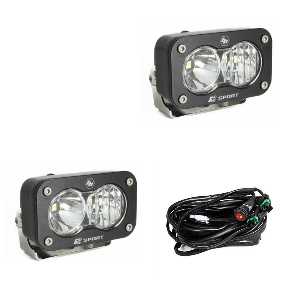 S2 Sport Black LED Auxiliary Light Pod Pair