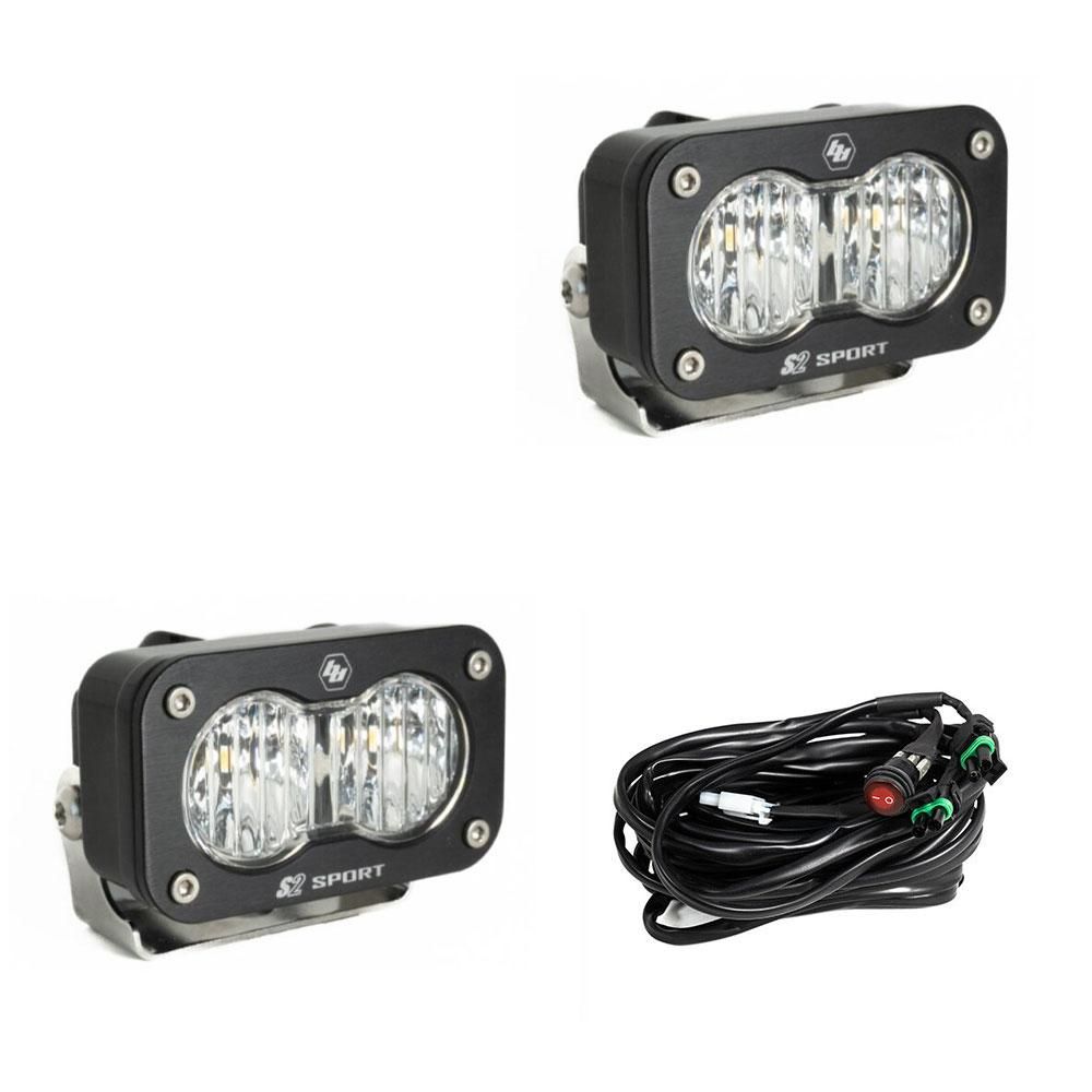 S2 Sport Black LED Auxiliary Light Pod Pair