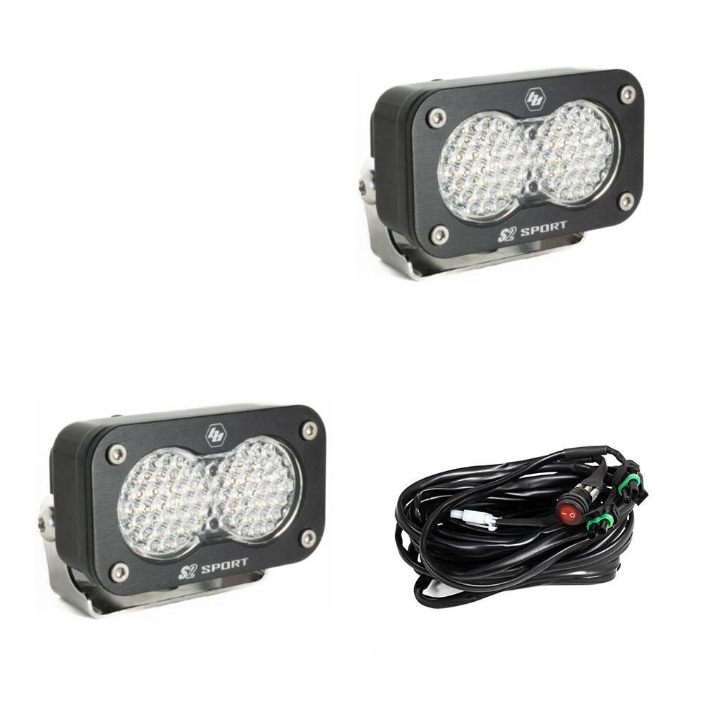 S2 Sport Black LED Auxiliary Light Pod Pair