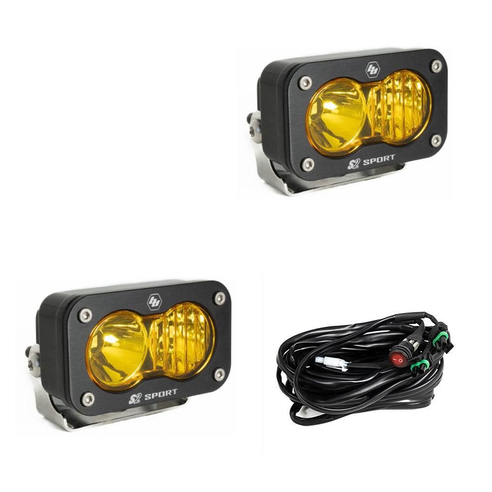 S2 Sport Black LED Auxiliary Light Pod Pair